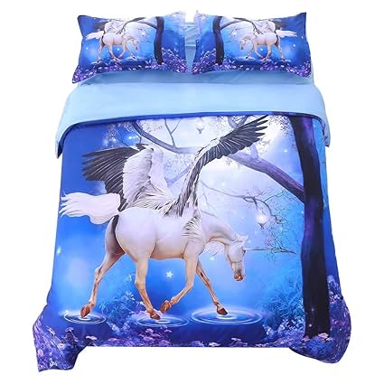 Bedding 3d Unicorn Print Bedding Set Horse Comforter Cover