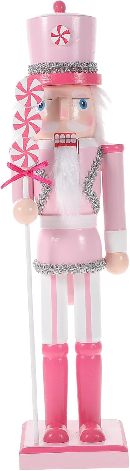 Nutcrackers - IMIKEYA Christmas Nutcrackers Figure: 1PCS Pink Wooden Nutcracker Soldier Christmas Nutcracker Ornament Nutcracker Christmas Decoration Nutcracker Ornament for Christmas Home Decor