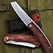 Oerla EDC Small Pocket Folding Knife with Rosewood Handle Razor Style Every Day Carry Survival Tactical Camping Hunting Folding Knives