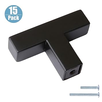 Square T Knob Cabinet Pulls Black Kitchen Cabinet Handles