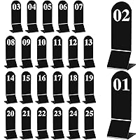 Table Numbers 1-25, Acrylic Double Side Numbered Restaurant Table Numbers, Plastic Table Tents, Number Cards for Tables, Wedd