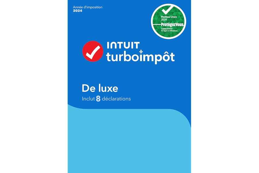 TurboImpôt De luxe 2024 - 8 déclarations - Français - Windows - Téléchargement [PC Online code]