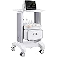 VEVOR 2 Tiers Lab Carts, Lab Utility Cart with 1 Drawer & 1 Top Tray, Mobile Medical Cart with ABS Material, Lab Rolling Cart with 4 Silent Wheels for Lab, Clinic, Hospital, Salon, White