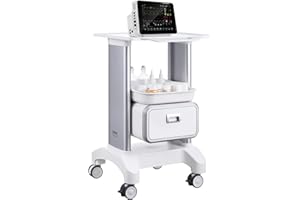 VEVOR Medical Trolley Storage Cart with Removable Drawer, Rolling Lab Tray Cart with Wheels for Ultrasound, Dental Clinic, Lab, Beauty Salon, Office