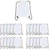 JohahaTim Drawstring Backpack Bulk 20 packs Draw String Backpack Bags DIY Gym Sports trip Traveling Yoga ride Pedestrianism Cinch Bag Sackpack Drawstring (white)