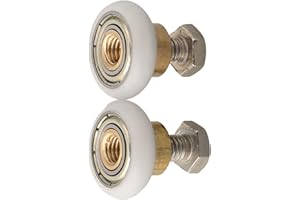 2 Pack Shower Door Rollers Replacement, Roller Wheel for Glass Shower Door with Nylon Wheel and Brass Center, Stainless Steel