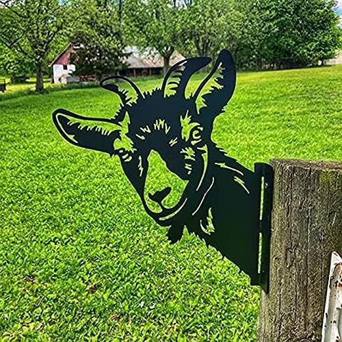 Plaques & Wall Art - W-ShiG Metal Peeping Cow Chicken Goat Horse Wall Art Decor, Farm Animal Wall Art Metal Wall Sculptures for Outdoor Garden Fence Yard, 28x29cm, (IF057AYJNNL40UN16JO9U4)