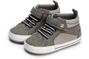 CENCIRILY Baby Boys Girls High Top Sneakers Soft Soles Anti Skid Infant Ankle Shoes Toddler Prewalker First Walking Crib Shoes