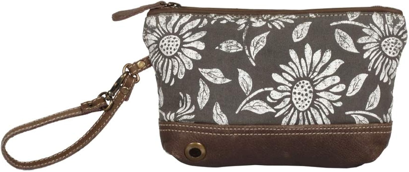 Myra Bag Sunflower Pouch Upcycled Wristlet Bag S1286 Handbags