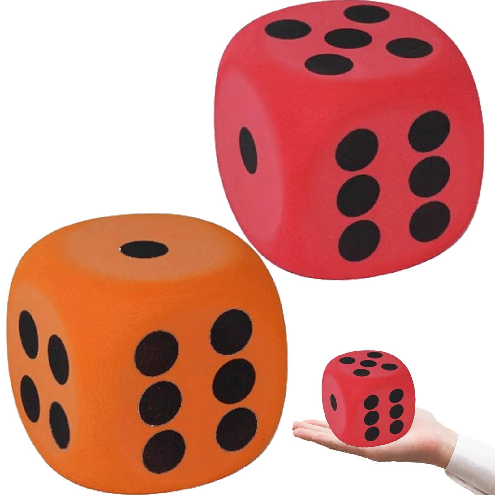2pcs Large Dice Set, 8cm Rounded Corners Large Foam Dice, Suitable for Themed Party Games and Enhancing Intelligence