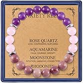 Healing Bracelets for Women, Anti Anxiety Yoga Beads Stress Relief Healing Thoughts Bracelets Relaxation Gift Aromatherapy Essential Oil Diffuser Lava Bracelet Gifts for Women