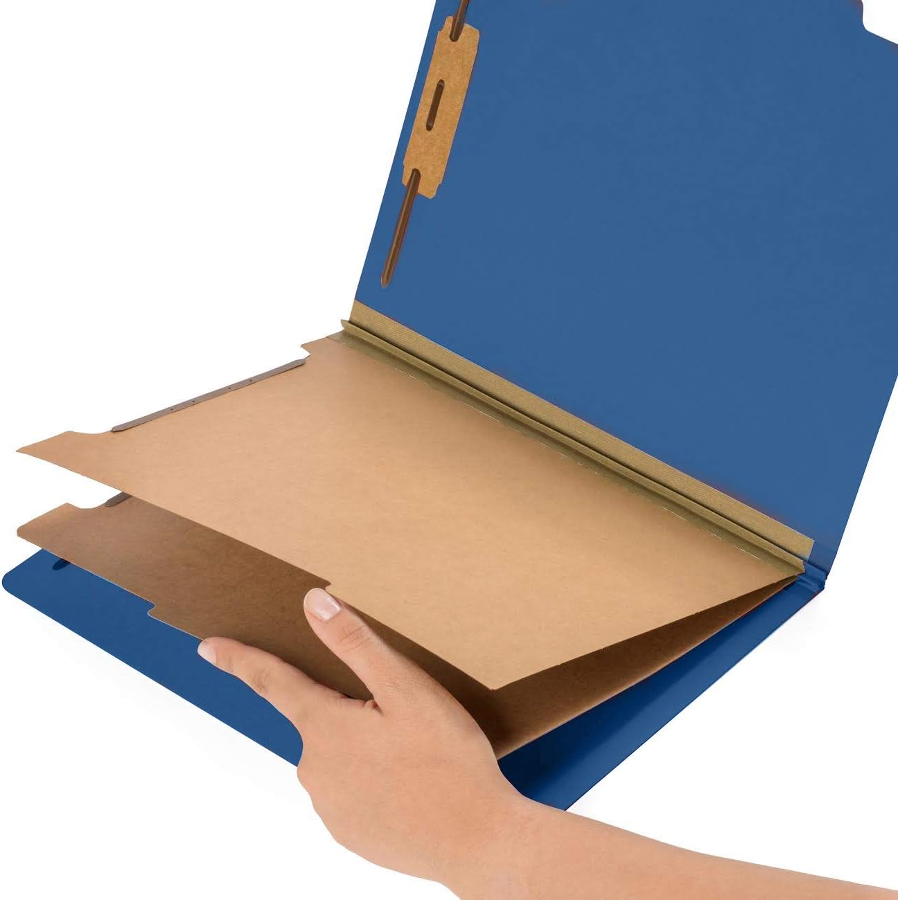 10 Dark Blue Classification Folders - 2 Divider - 2 Inch Tyvek Expansions - Durable 2 Prongs Designed to Organize Standard Medical Files, Law Client Files - Letter Size, Dark Blue, 10 Pack : Office Products