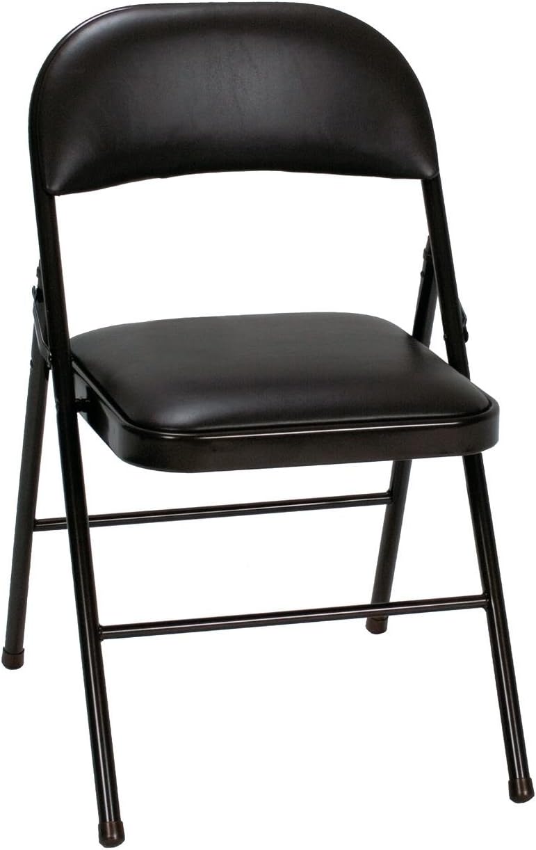 Cosco Vinyl Folding Chair Black (4-pack): Furniture & Decor