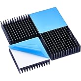 Easycargo 40mm Heatsink Kit 40x40x11mm + 3M8810 Thermal Conductive Adhesive Tape, Cooler Aluminum Heat Sink for Cooling 3D Pr