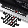 Carbon Fiber Leather Door Sill Sticker Protectors 4Pcs for Honda HRV 2014-2022 HR-V, Scuff Plate, Entry Guard Threshold Scratch Protection Sticker Accessories