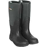 HISEA Men's Rain Boots, Waterproof Durable Insulated Rubber Boots for Men, 5 mm Neoprene Outdoor Mud Fishing Hunting Boots for Multi-Season (Black, Camo & Brown)