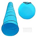 Houseables Dog Tunnel, Agility Equipment, 18 Ft Long, 24" Open, Blue, Polyester, Play Tunnels for Training Small & Medium Dogs, Park Playground Toy, Large Obstacle Course for Pets, With Carrying Case
