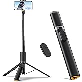 TODI 63" Cell Phone Selfie Stick Tripod, Portable Tripod for iPhone with Wireless Remote, Extendable Smartphone Stand, All-in-1, Compatible with iPhone/Android