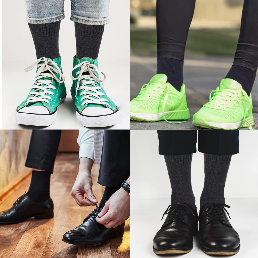 Josnown Socken Herren, 5 Paar Thermosocken WinterSocken mit Dicke Frotteesohle, Anti Schweiß, Atmungsaktives, Größe 39-45 6