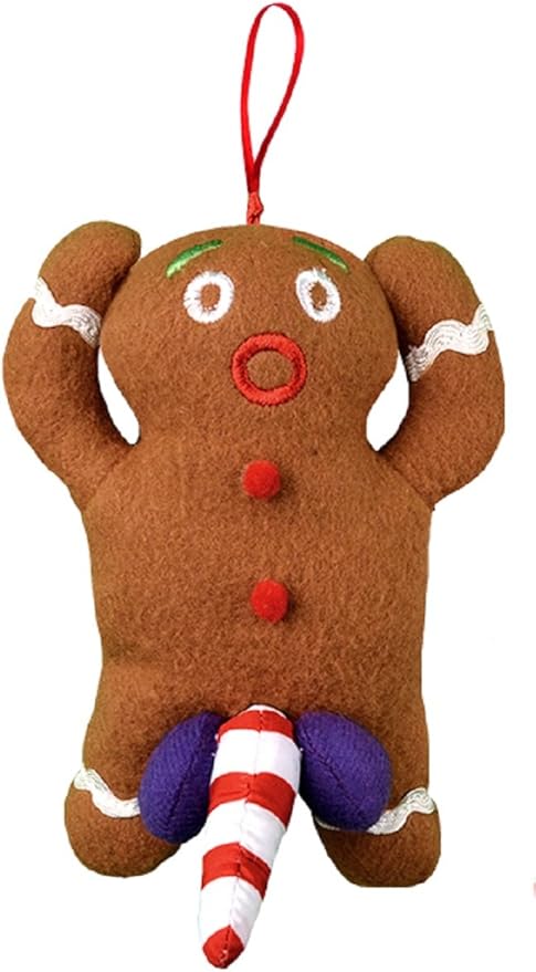 Amazon Com Tekky Naughty Dirty Talking Gingerbread Man Christmas Tree Ornament And Gag Gift Tan Home Kitchen