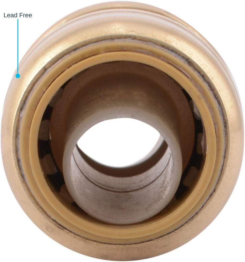 SharkBite U008LFA Straight Coupling Plumbing, 1/2 Inch, Pex Fittings, Push-to-Connect, Coupler, Copper, Cpvc - Pipe Fittings - 