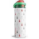 ENCOOL Christmas SwiftSip Insulated Water Bottle with Straw, Stainless Steel Water Bottle, Leak Proof BPA-Free, Keeps Cold for 24 Hours for Sports, Christmas Holiday Gifts for Women, 24oz, Nordic Noel