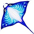 Mint's Colorful Life Devil Fish Kite for Kids and Adults，Easy to Fly Delta Kites Single Line Large, 300ft Kite String Handle Include