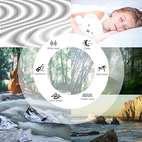 White Noise Machine, 2018 Upgraded Sleep Sound Machine, Sound Therapy Machine with 3 Timers & 6 Natural Sound Options Including Lullaby, Ideal for Tinnitus Sufferer, Light-Sleeper, Kid, Baby jarvania