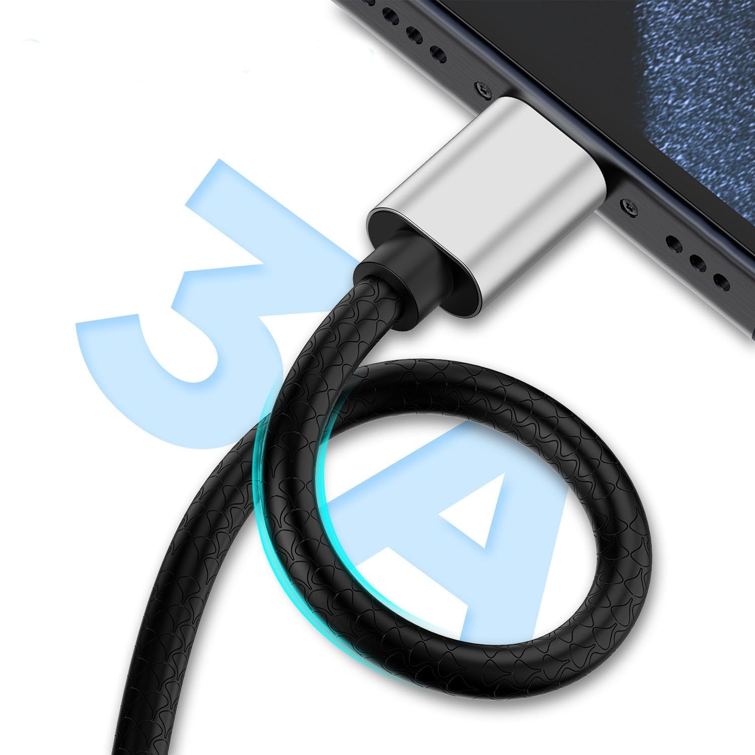 [3Pack 6ft]Usb A to Usb Type C Charging Cable Compatible with Samsung Galaxy S9 S10 S8 Plus Charger C Cord(3A Fast Charging),TPE Usbc Carplay Cord for iPhone 16 15 Pro Max Samsung A32/A12/A10e/A20/A51