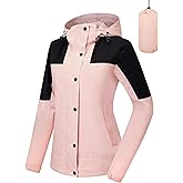 Rain Jacket for Women Waterproof Hooded Raincoat with Pockets Packable Windbreaker for Hiking Travel