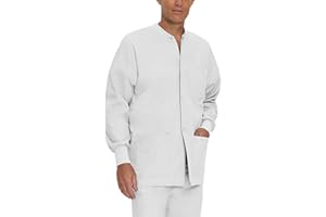 Landau Essentials Relaxed Fit 5-Pocket Snap-Front Scrub Jacket for Men 7551
