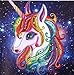Amersin DIY 5D Special Shaped Diamond Painting by Number Kits, Full Drill Rhinestone Embroidery Cross Stitch Pictures for Christmas Home Decor (Unicorn 2)