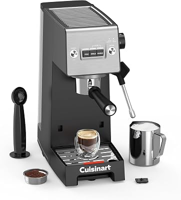 ® Machine à Espresso Slim | Espresso, Americano, Cold Brew | Mousseur à lait intégré | 15 bars | Porte-filtre sans fond | Compacte | Mug de voyage | Réservoir 1,5L
