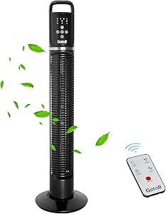 Gotoll Ventilador de Torre Negro 81CM,40W con Mando a Distancia