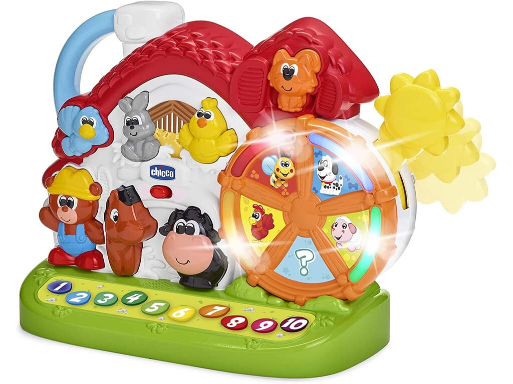 Chicco Talking Farm Bilingual Spanish/English Activity Center, Animal Farm with Lights and Sounds, 3 Ways to Play, Educational Electronic Toys - Baby & Kids Toys