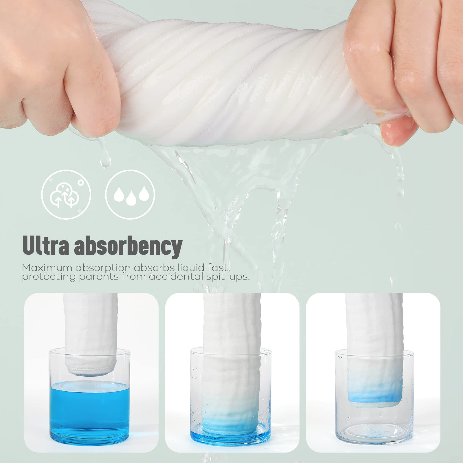 Yoofoss Muslin Burp Cloths for Baby 10 Pack 100 Cotton Baby Washcloths for Boys Girls Large 20