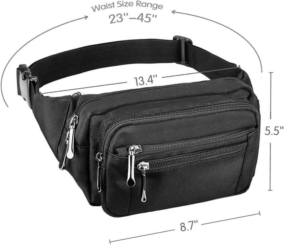 Fanny Pack for Men&Women with Water-Resistant Adjustable Strap Waist Pack Bags for Sports Workout Running Traveling Hiking Cycling Casual Carrying of All Phones: Sports & Outdoors