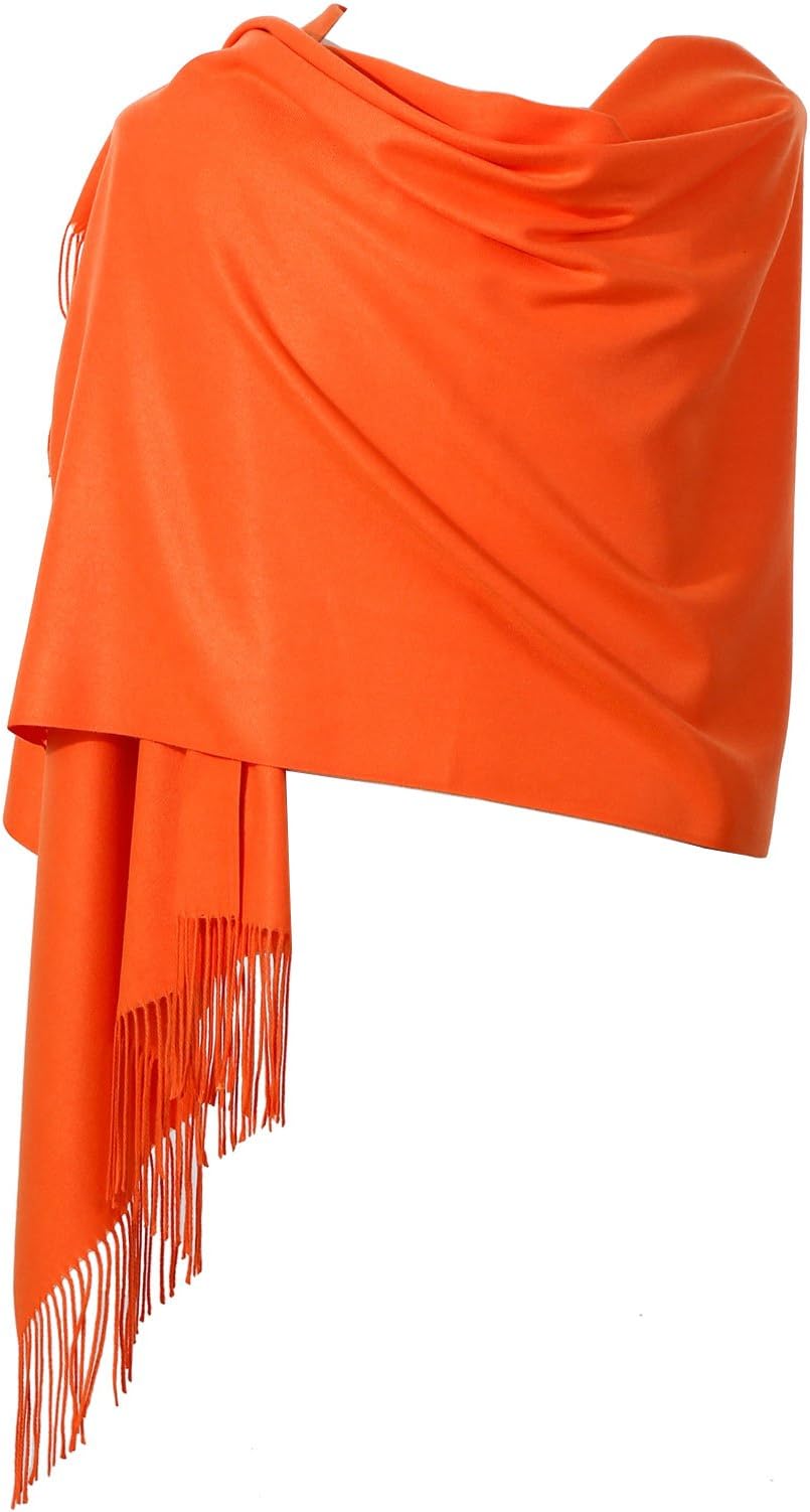 Womens Pashmina Shawl Wrap Scarf - Ohayomi Solid Color Pashmina