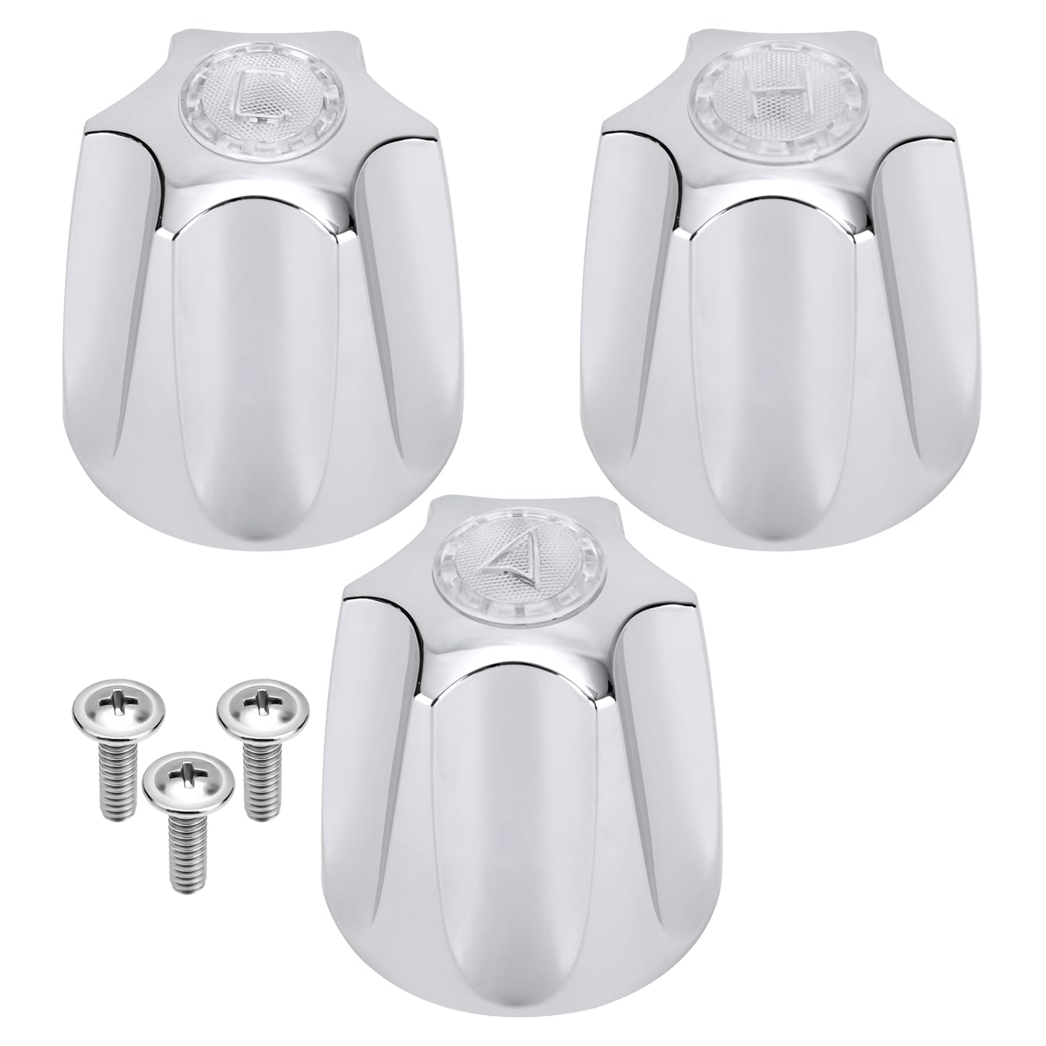 Gosknor 3pcs Shower Knob Replacement, Plastic Shower Faucet Handle Hot & Cold Bathroom Faucet Knobs Replacement Compatible with Price Pfister Verve Tub Shower