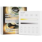 BTF-LIGHTING 2.4G RF Wireless Single Color Wall Mounted Smart Panel Remote | 4 Zone Control, Powered by 2XAAA Batteries 3V Work with WB5 LM052 LM053 C01RF C02RF C01W C02W etc PWM Controller