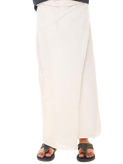 Men's linen cotton lungies White 2 meter