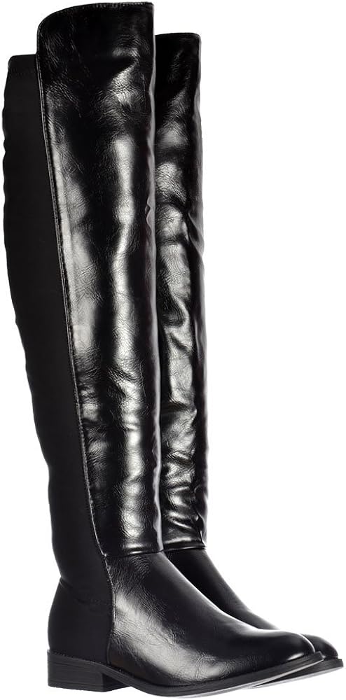 thigh high wide calf flat boots