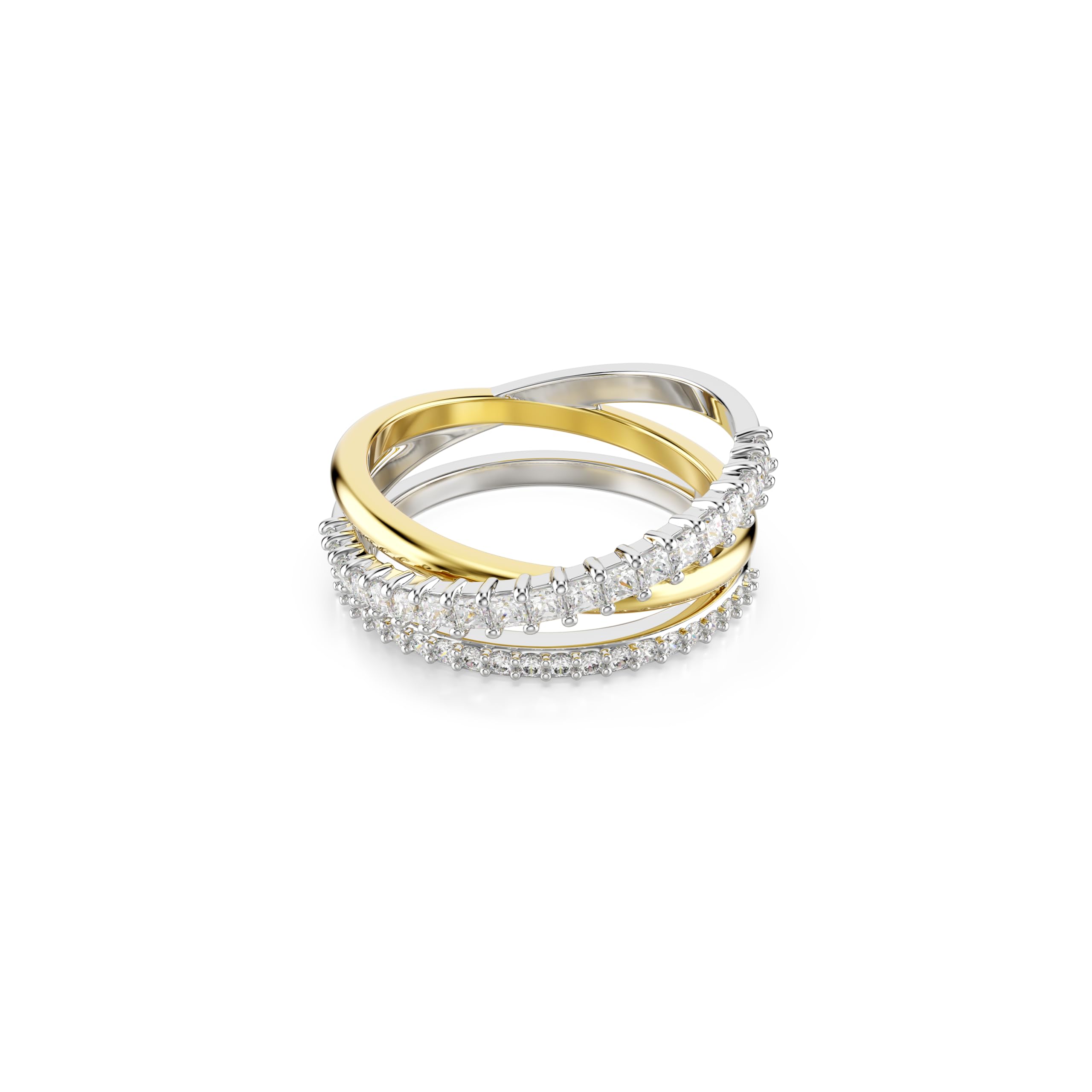 Swarovski Hyperbola ring, Mixed cuts, White, Mixed metal finish