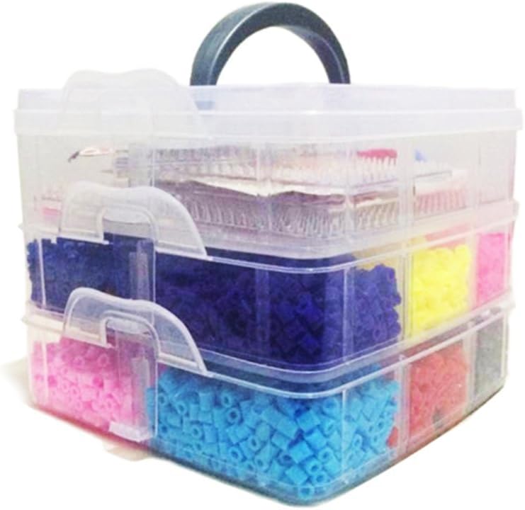 Runhai?DIY Beads and Pegboards Pack 5mm With 6000 per Pack +5 Fuse Bead Boards+2 Tweezer 12 colors ironing paper included for Christmas Gift by Runhai