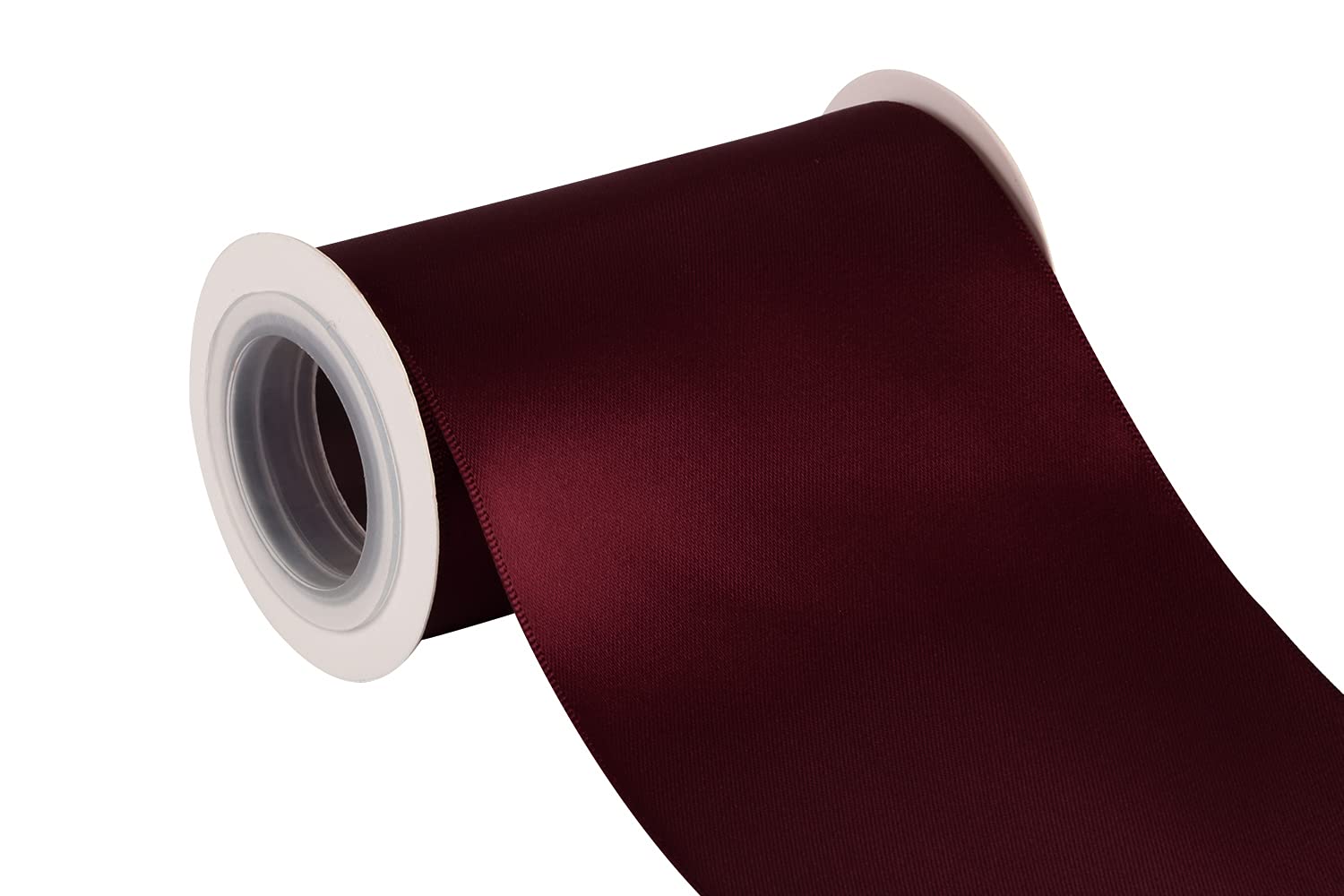 Joycrosso 100mm Double Faced Satin Ribbon 4.5 Meters-Roll Set for Chair Sash Gift Wrapping Party Favor Home Decoration Craft Supplies, Burgundy