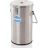 SCILOGEX Wide Mouth DILVAC Stainless Steel Cased Dewar Flask 4 Liter &ndash; for Liquid Nitrogen, Liquified Gases &amp; Dry Ice &ndash; Cryogenic Storage Double-Walled Glass with Lid Clamps &amp; Vented Lid
