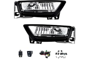 BOXLIGHT Fog Lights Fit for 2014 2013 2015 Honda Accord 4 Door Sedan Fog Lights Lamps with Halogen Bulbs & Switch and Wiring Kit (Clear Lens)