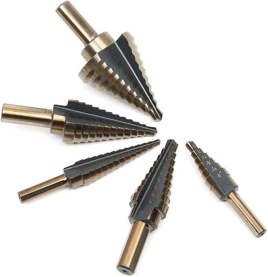 Malayas 5PCS Large High Speed Steel Cobalt Multiple Hole 50 Sizes Step Drill Bit Set for Cutting Holes in Steel Aluminum - Image 4
