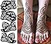 COKOHAPPY 4 Sheets Foot Indian Painting Tattoo Stencil Self-Adhesive Body Art Designs for Foots - Temporary Indian Arabian Tattoo Reusable Stickers