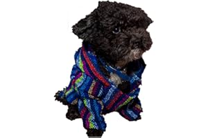 FIESTA BRANDS Mexican Dog Poncho Doggo Hoodie Baja Ponchos Blanket for Dogs Costume Pup Crew Pajamas Chihuahua Sweater Clothes from Small, Medium to Big Dog Made in Mexico with Recycled Fabric (1, Blue)